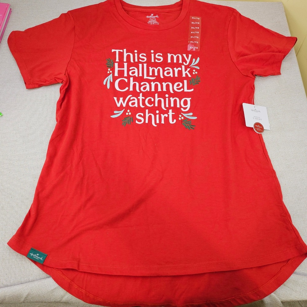 Hallmark Channel Red Womens XL TShirt This is my Hallmark Channel Watching Shirt